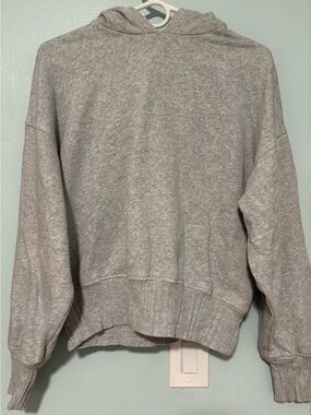 aerie Heather Gray Cropped Pullover Hoodie xs size